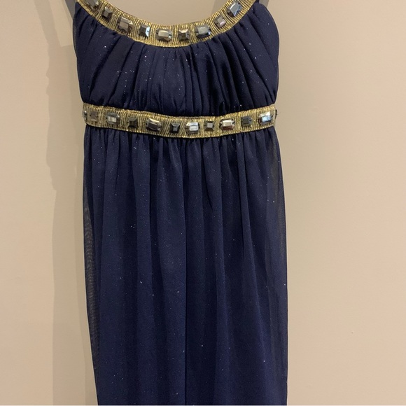 City Studio Small Blue Shimmery Dress - Picture 3 of 11